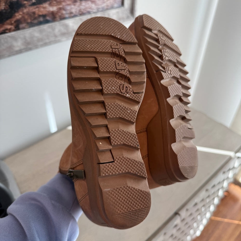 Luggage Brown Sorel Evie Wedge Ankle Boots - Picture 6 of 7